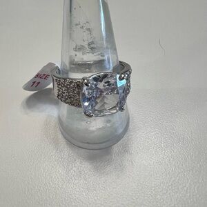 Ring Bomb Party Size 11 Diamond Cz Rhodium Plating No Bag
